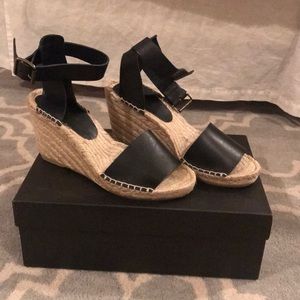 New, never worn J.Crew blackCorsica Wedges